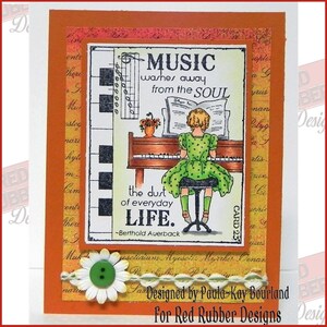 Music Washes Cling Mount Rubber Stamp imagen 2