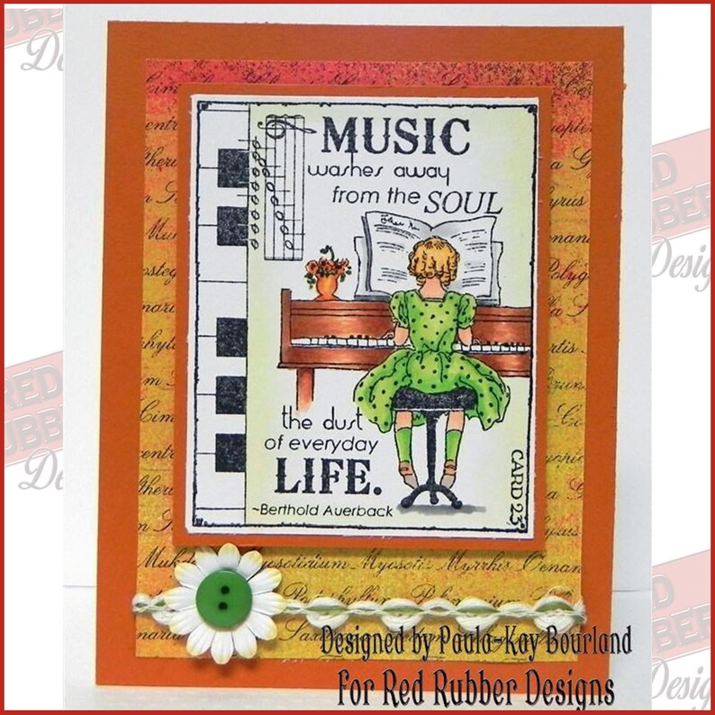 Music Washes Cling Mount Rubber Stamp image 2