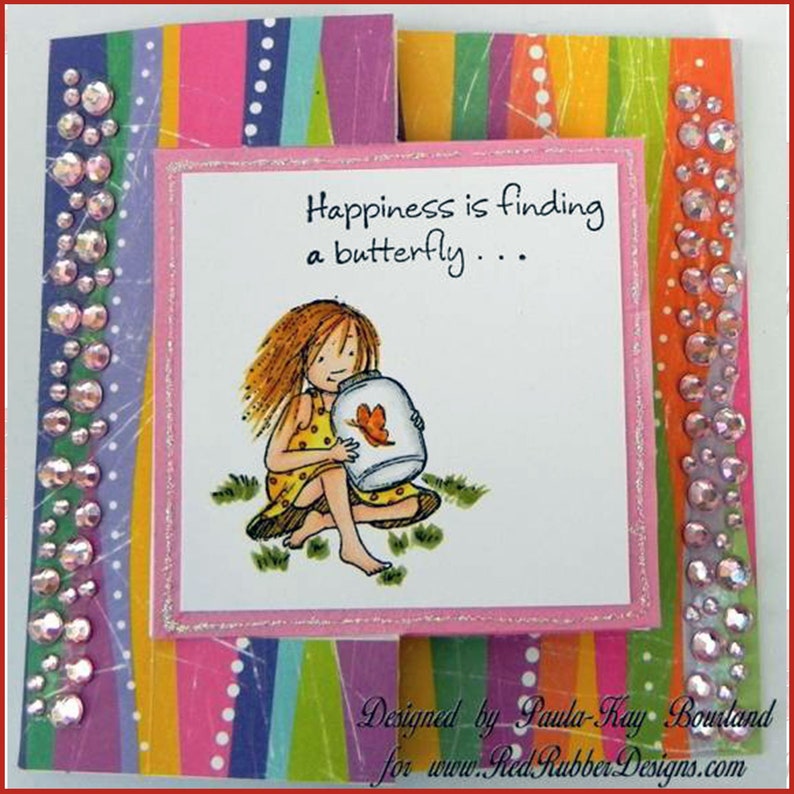 Happiness Is Cling Mount Rubber Stamps image 2