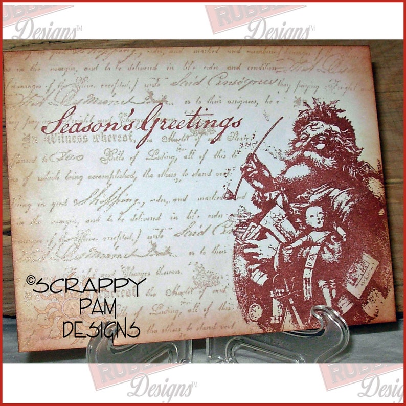 Vintage Script Cling Mount Rubber Stamp image 2