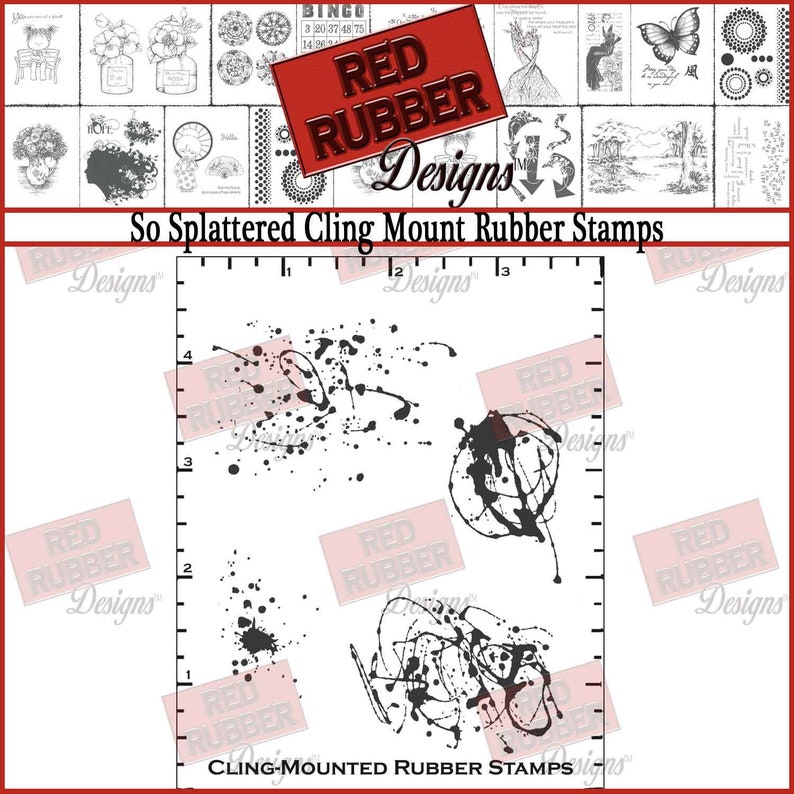 So Splattered Cling Mount Rubber Stamps image 1