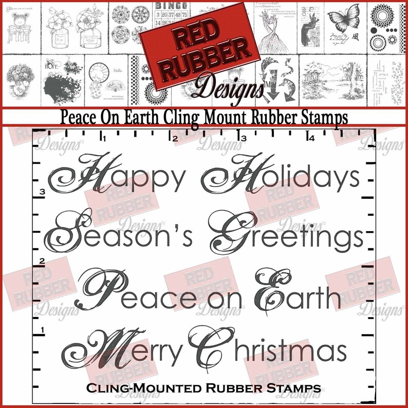 Peace On Earth Cling Mount Rubber Stamps image 1