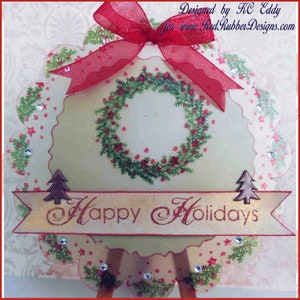 Pine Wreath Cling Mount Rubber Stamps image 5