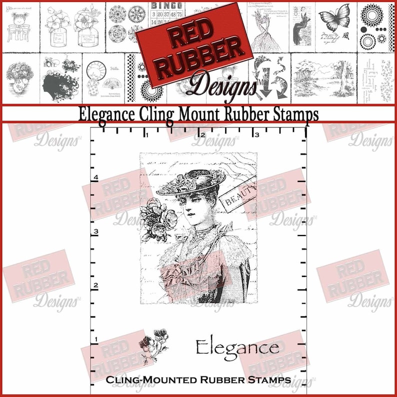 Elegance Cling Mount Rubber Stamps image 1