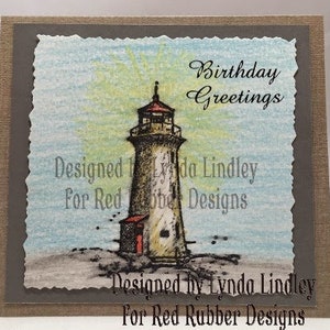 Lighthouse and Birds Cling Mount Rubber Stamps image 2
