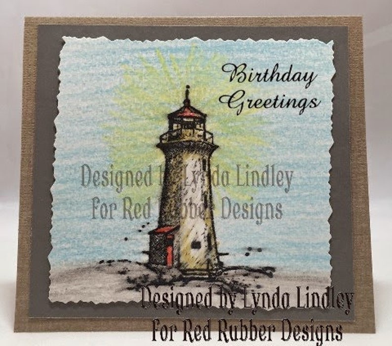 Lighthouse and Birds Cling Mount Rubber Stamps image 2