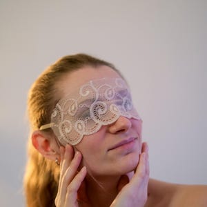 Beige Lace Blindfold Mask / Sexy Eye mask / sexy lingerie