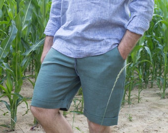 Linen shorts for men / Linen organic clothing / Mens summer linen shorts / gift for men