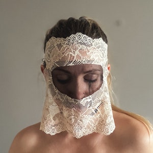 Black Lace fetish Mask - Sexy Eyes mask - Sheer Lace Mask