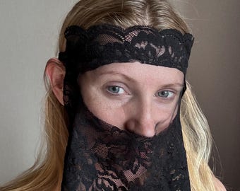 Black Sheer Lace Eye Mask - Soft Fetish Mask