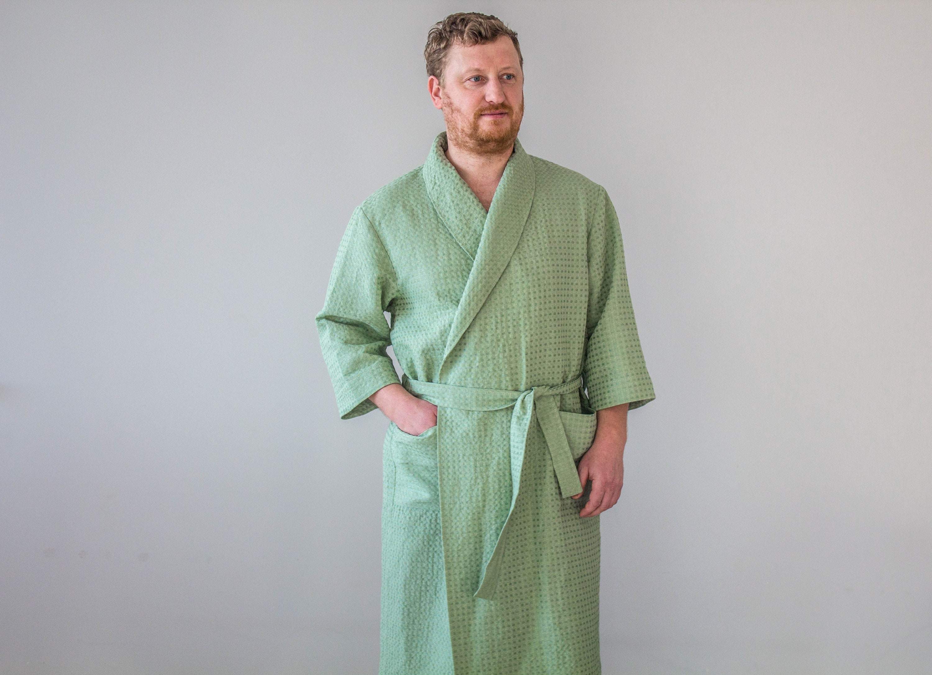 Linen Bathrobe for men Dressing gown Gift for him Etsy