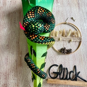 Serpiente de cono escolar, cono de caramelo, grande, 80 cm, verde, jungla, niño, niña