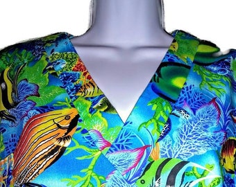 Tropical Fish Medical Scrub Top Nurse Scrubs Hospital Uniforms