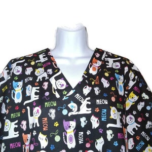 Meow Cats Medical Scrub Top