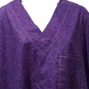 NEW!!  Paisley on Purple Medical Surgical Scrub Top
