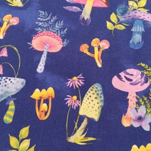 Mushrooms on Blue Medical Surgical Scrub Top