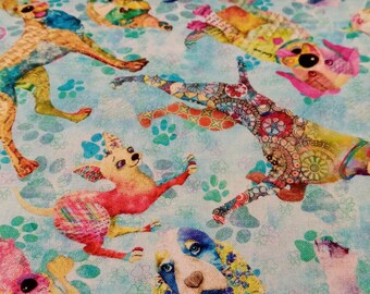 Bright Rainbow Dogs Medical Surgical Scrub Top