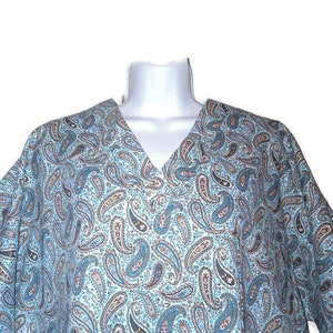 Paisley on Blue Medical Surgical Scrub Top