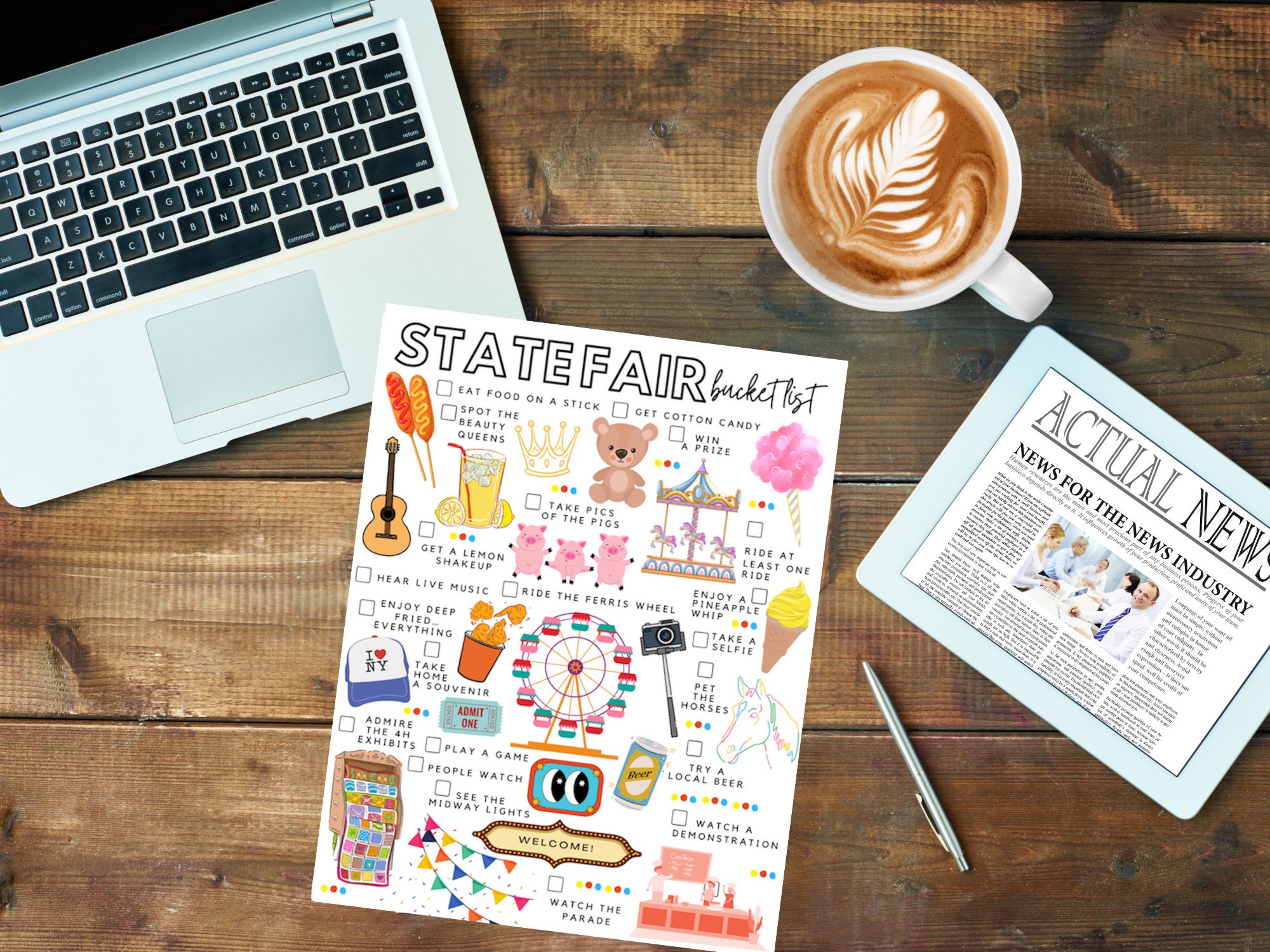 Printable State Fair Bucket List State Fair Todo List Etsy