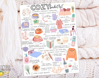 Printable Cozy Bucket List | Self-Care to-do List