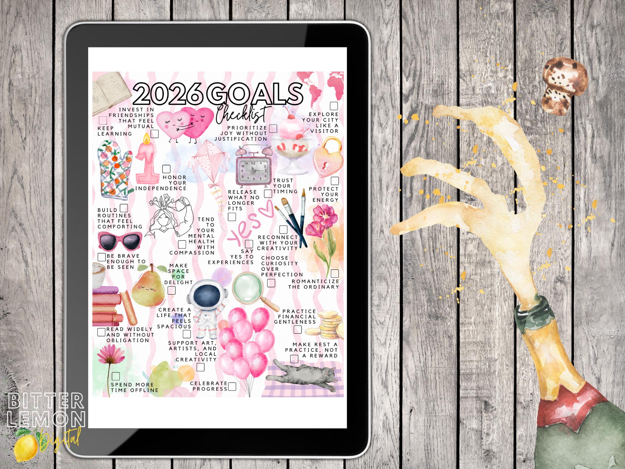Printable 2026 Goals Checklist | 2026 New Year's Resolutions List - Etsy