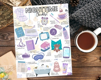 Printable Nighttime Checklist | Bedtime Routine To-do List