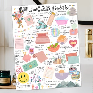 Printable Self-Care Bucket List | Self-Love to-do List