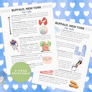 Afdrukbaar blad met leuke weetjes over Buffalo New York | Geschiedenispagina's van Buffalo NY