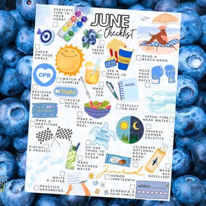 Printable June Checklist | June Bucket List