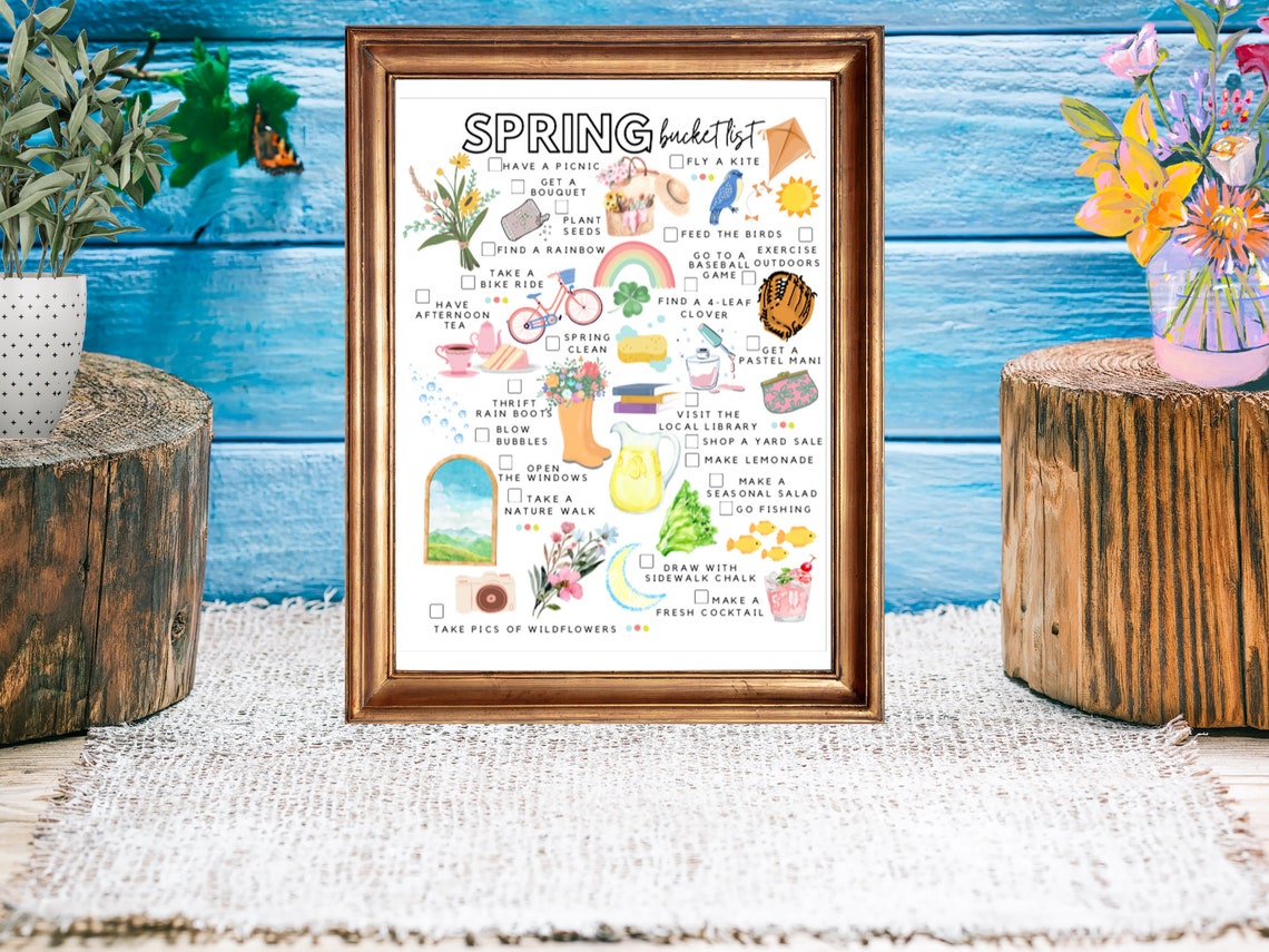 Printable Spring Bucket List Spring To-do List - Etsy