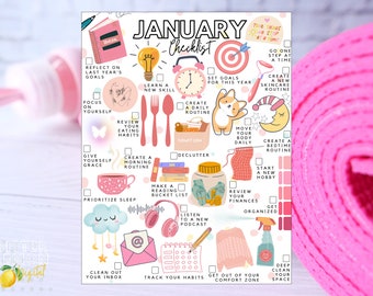 Printable January Checklist | January Bucket List