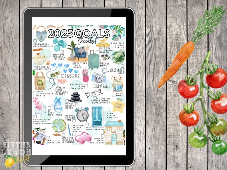 Printable 2025 Goals Checklist | 2025 New Year's Resolutions List - Etsy