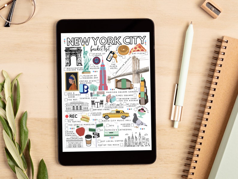 Printable New York City Bucket List NYC Todo List Etsy