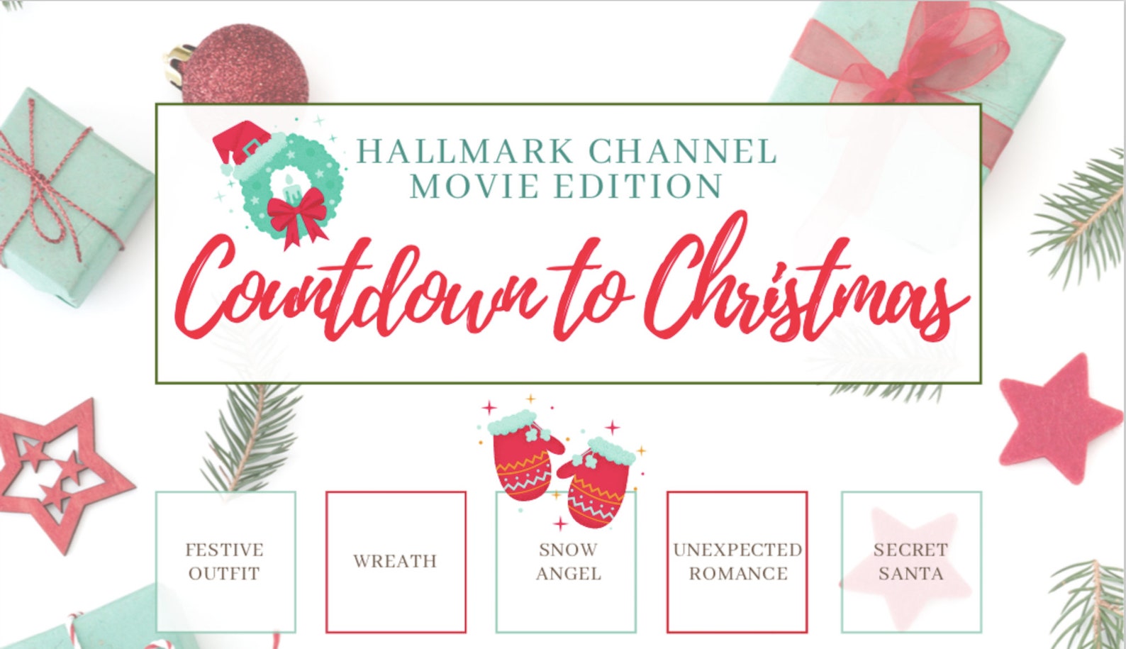Countdown to Christmas Hallmark Christmas Movie Printable Etsy
