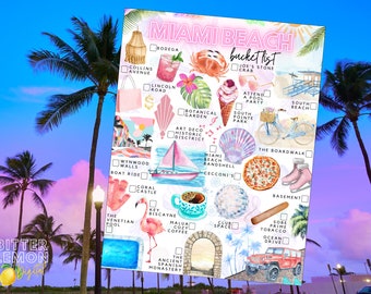 Printable Miami Beach Bucket List: Illustrated To-Do List (PDF)