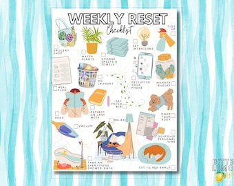 Sunday Reset Checklist Printable | Weekly Routine | Home Reset To-Do List
