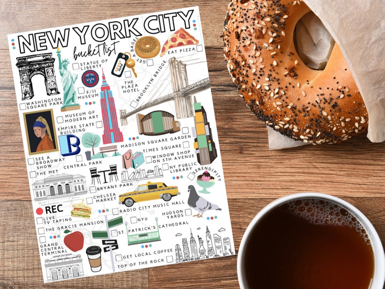 Printable New York City Bucket List NYC Todo List Etsy