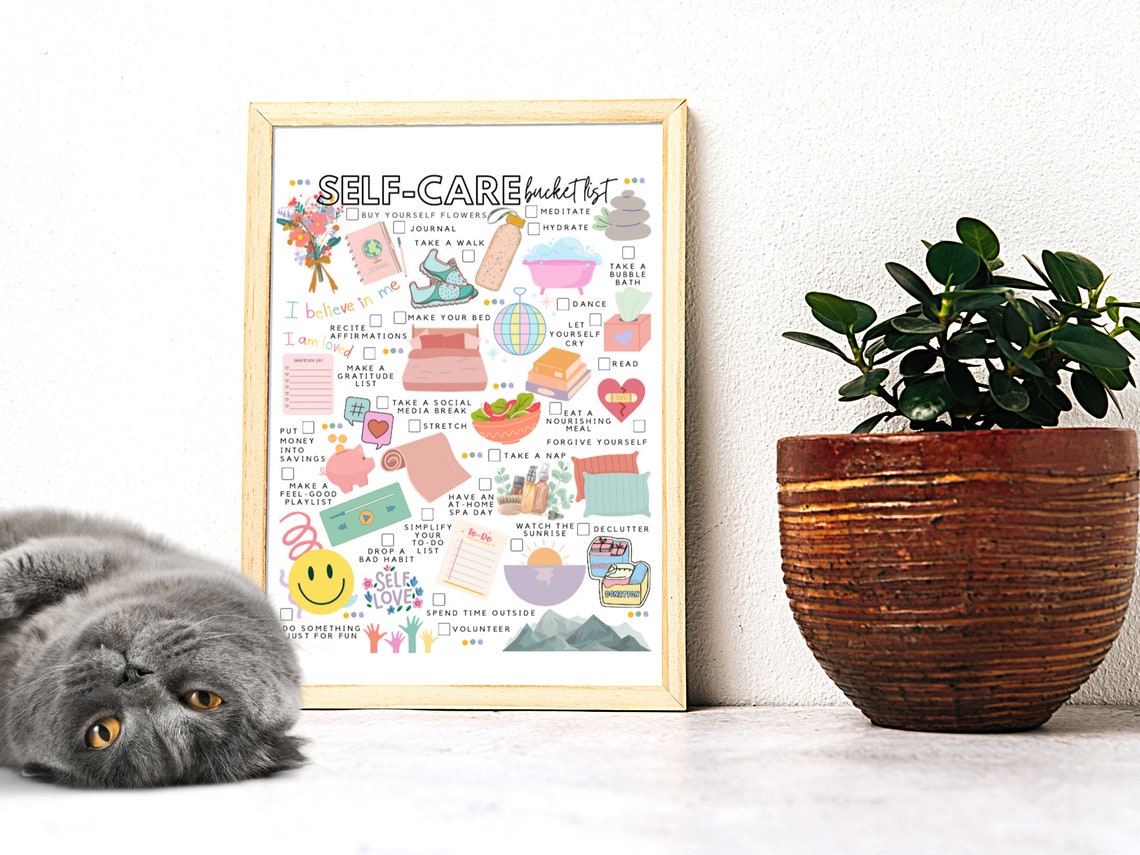 Printable Selfcare Bucket List Selflove Todo List Etsy