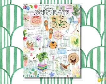 Printable Spring Solo Date Ideas Checklist | Spring Self-Love Activities To-do List