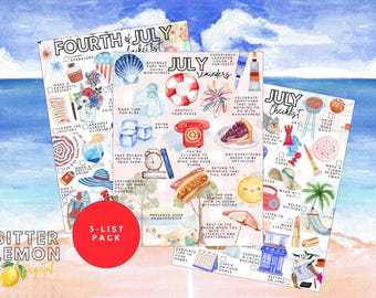July Printable List Value Pack: Reminders, Checklist, Bucket List