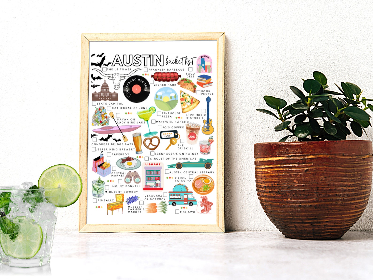 Printable Austin Texas Bucket List Austin Texas Todo List Etsy