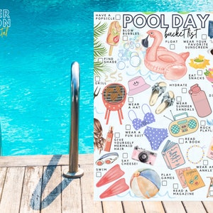 Pool Day Bucket List Printable | Summer Pool Activities Checklist PDF ...