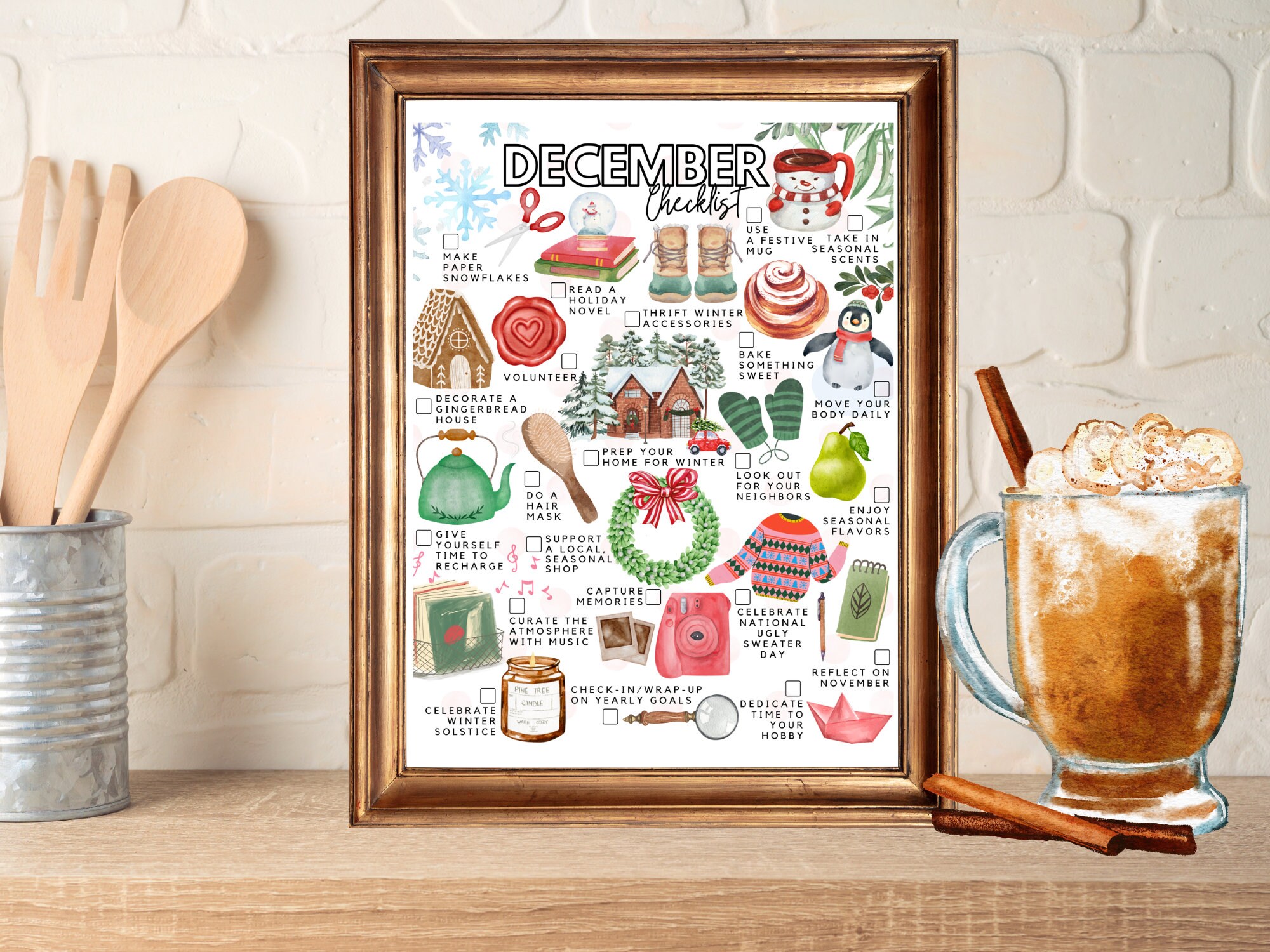 Printable December Checklist | December Bucket List - Etsy