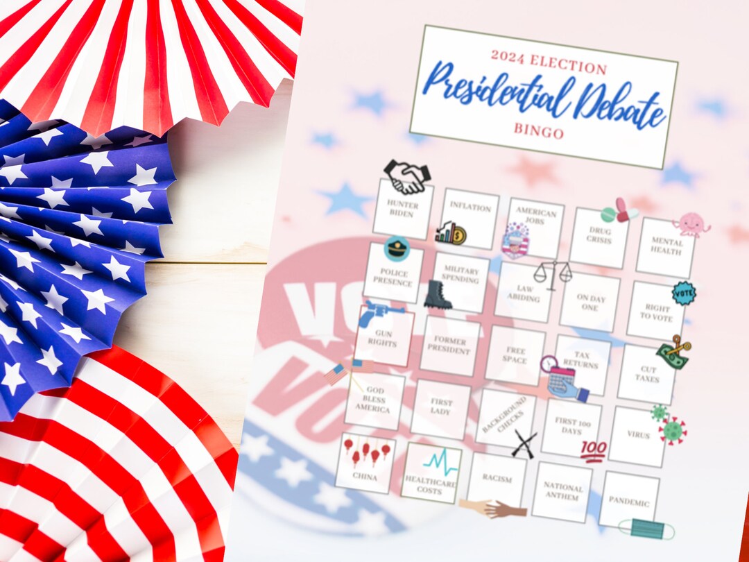2024 Presidential Debate Printable BINGO Pack of 6 Debate Etsy