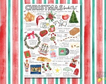 Christmas Bucket List, Festive Holiday Activities Checklist (PDF Download)