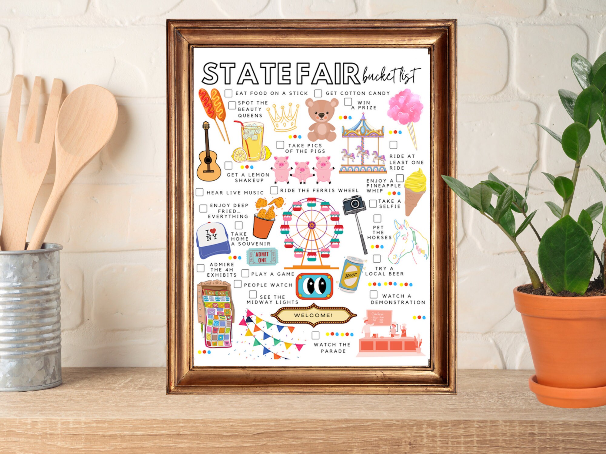 Printable State Fair Bucket List State Fair Todo List Etsy