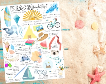 Printable Beach Bucket List: Summer To-Do Activities (PDF)