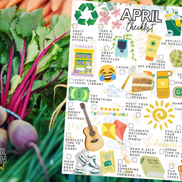 Printable April Checklist | April Bucket List