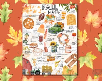 Whimsical Fall Bucket List Printable | Autumn Checkist | Cozy Activities | Seasonal To-Do List | PDF Download