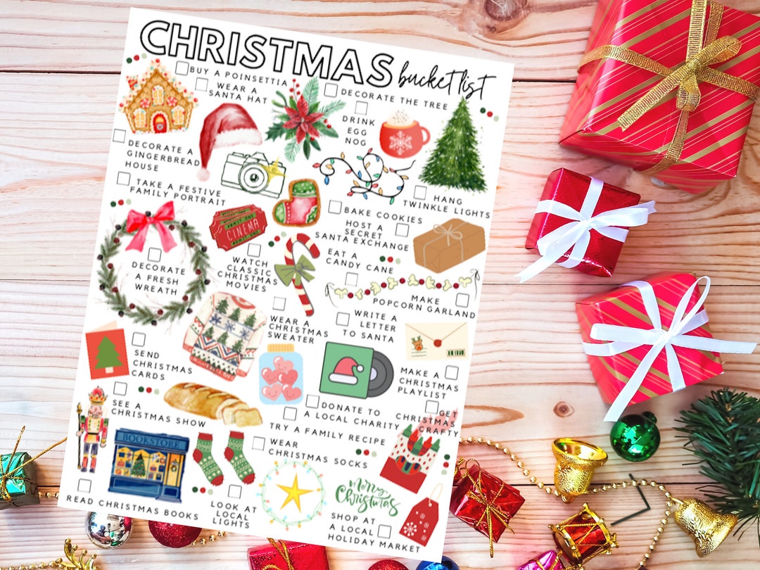 Druckbare Weihnachts Bucket List ToDoListe für Weihnachten Etsy.de